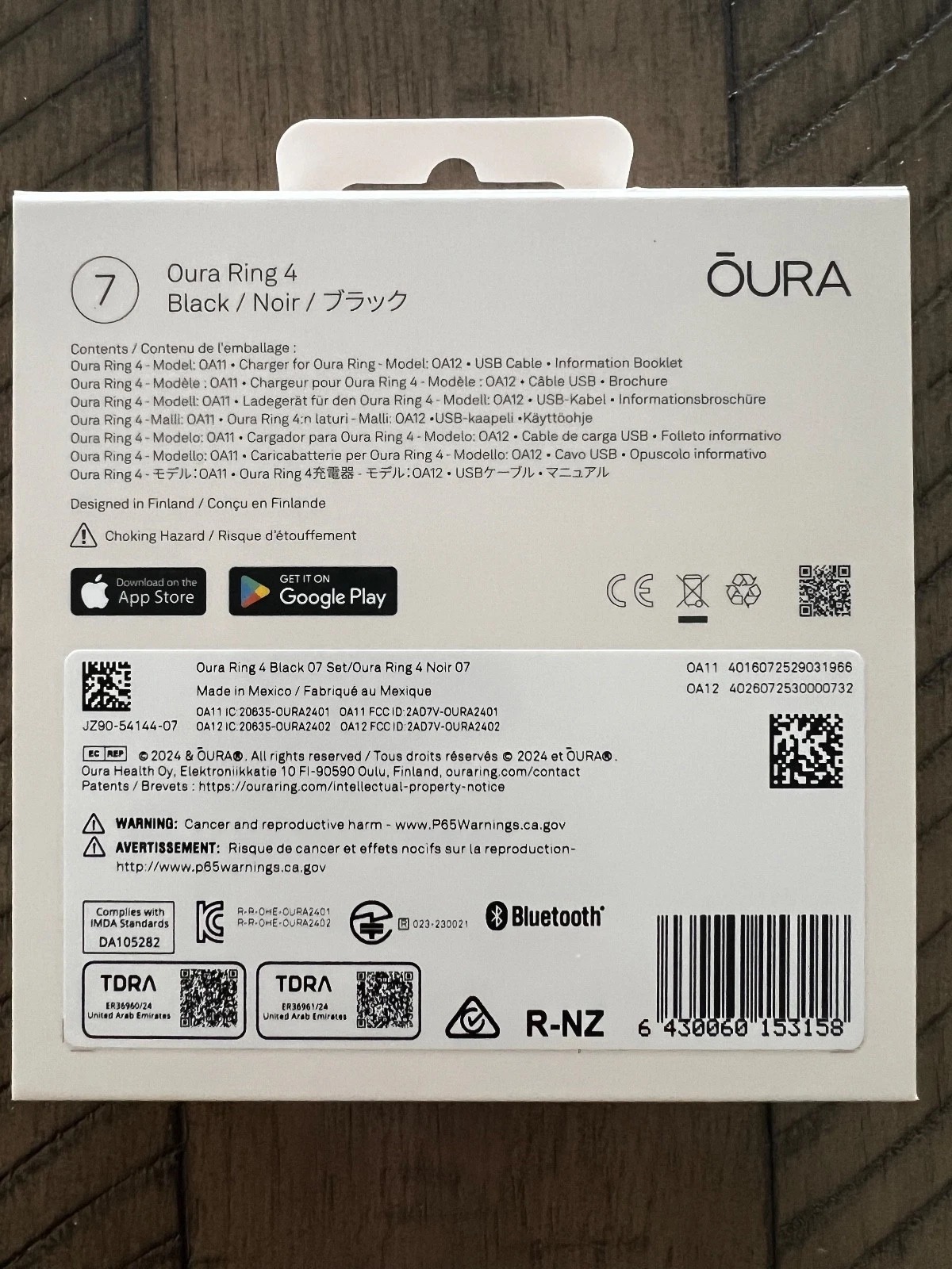 Oura Ring Gen 4 Smart Ring Size 7 Activity Tracker BLACK - New/Sealed! thumbnail 2