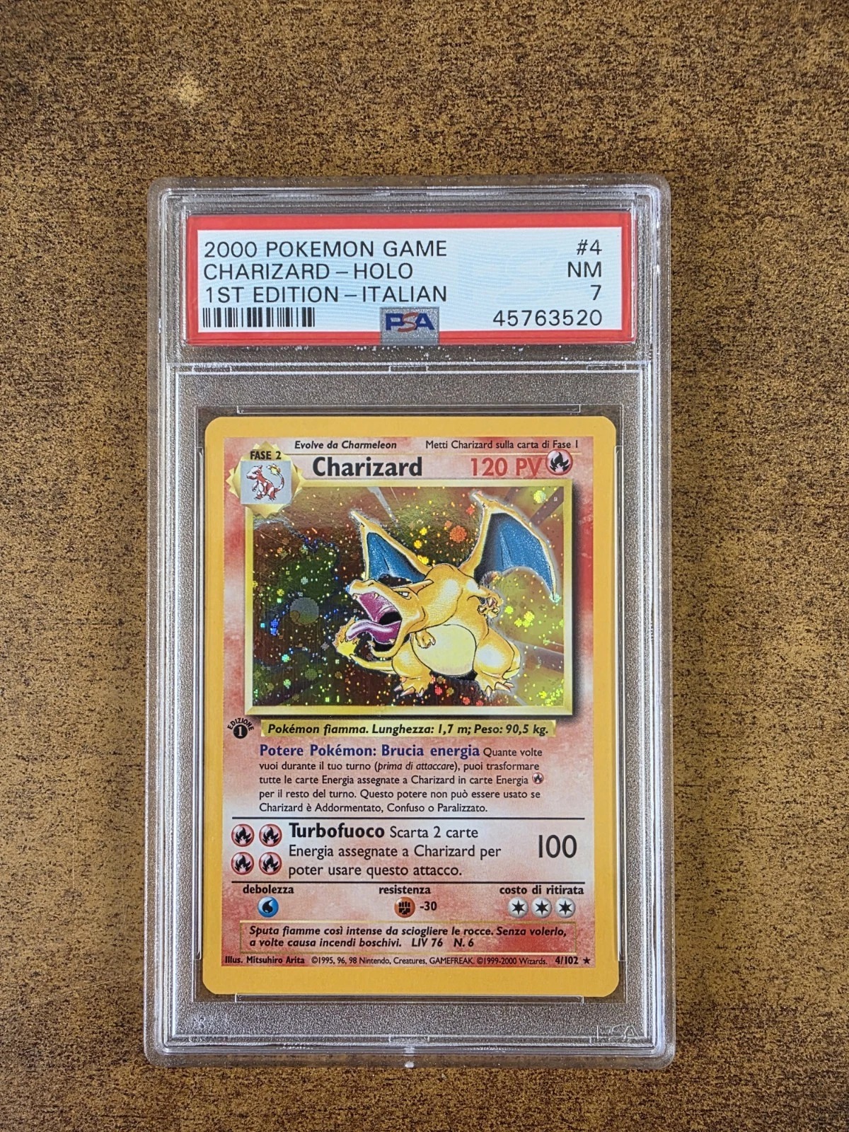 Pokemon Card Charizard Base Set First Edition ITA PSA 7 NM 4/102🔥🇮🇹🔥 thumbnail 1