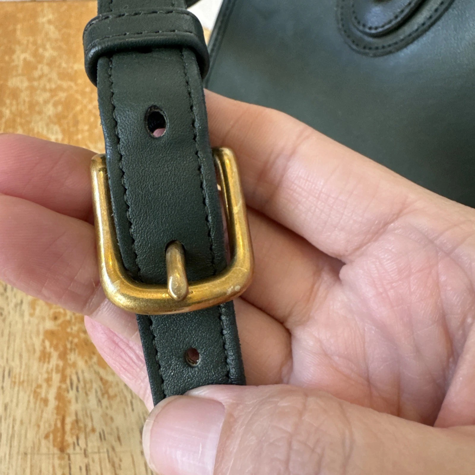 Rare Green Vintage made in USA Coach Murphy Crossbody bag thumbnail 7