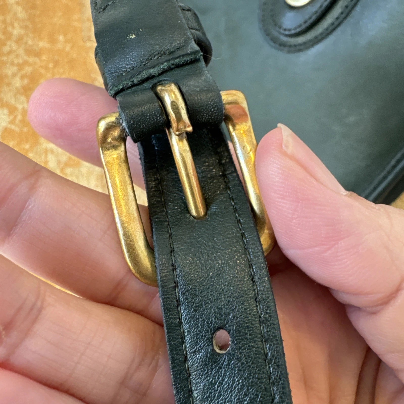 Rare Green Vintage made in USA Coach Murphy Crossbody bag thumbnail 8