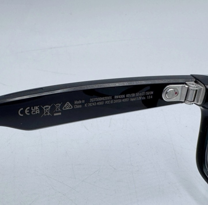 Ray-Ban Meta Wayfarer Smart Glasses RW4006 601/SB 50-22 Shiny Black (Gen 1) thumbnail 5
