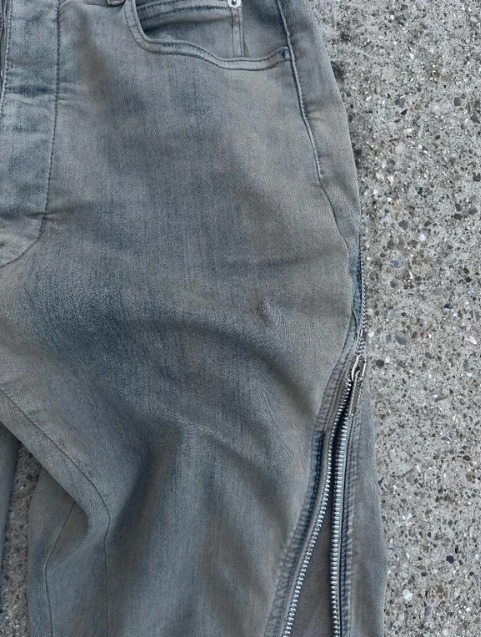 STEAL Rick Owens Mineral Pearl Bolan Banana Bootcut Denim thumbnail 2