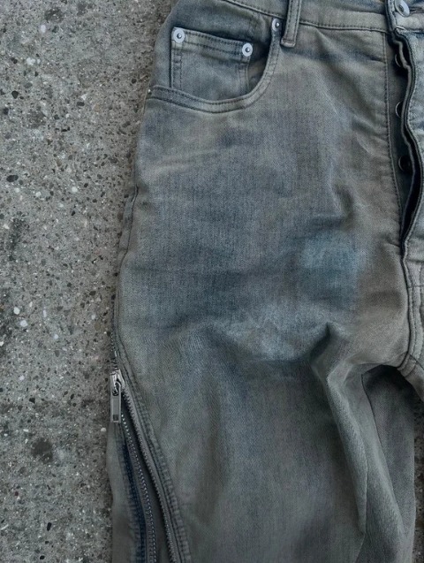 STEAL Rick Owens Mineral Pearl Bolan Banana Bootcut Denim thumbnail 3