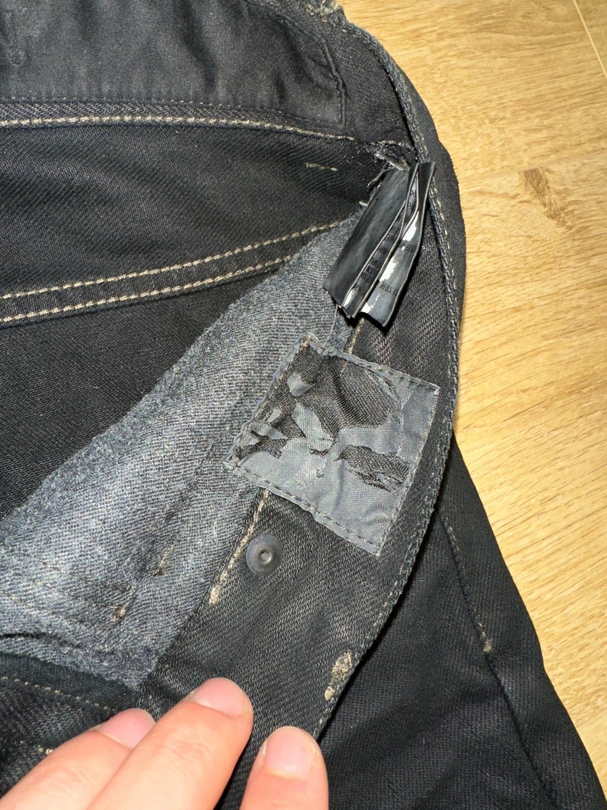 RICK OWENS DRKSHDW Black Coated Waxed Denim Jeans Slim Fit Long Cut Size 32 thumbnail 7