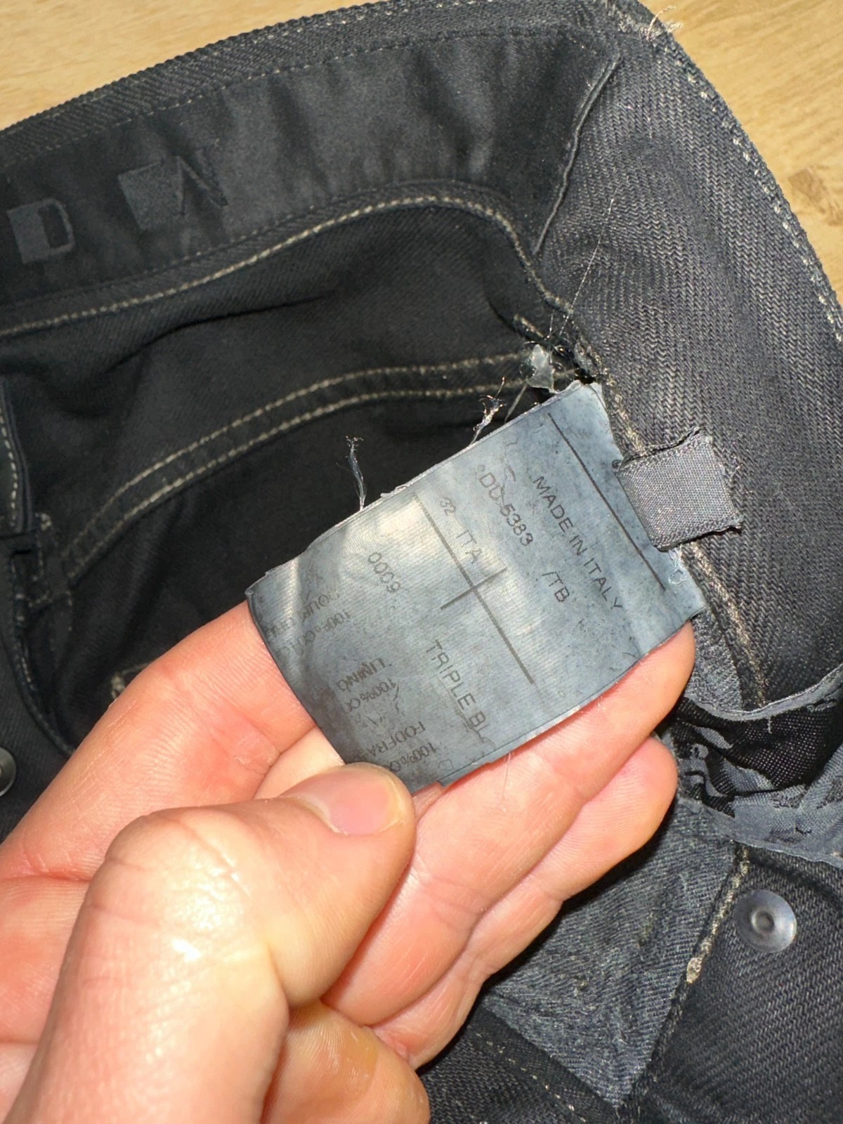 RICK OWENS DRKSHDW Black Coated Waxed Denim Jeans Slim Fit Long Cut Size 32 thumbnail 9