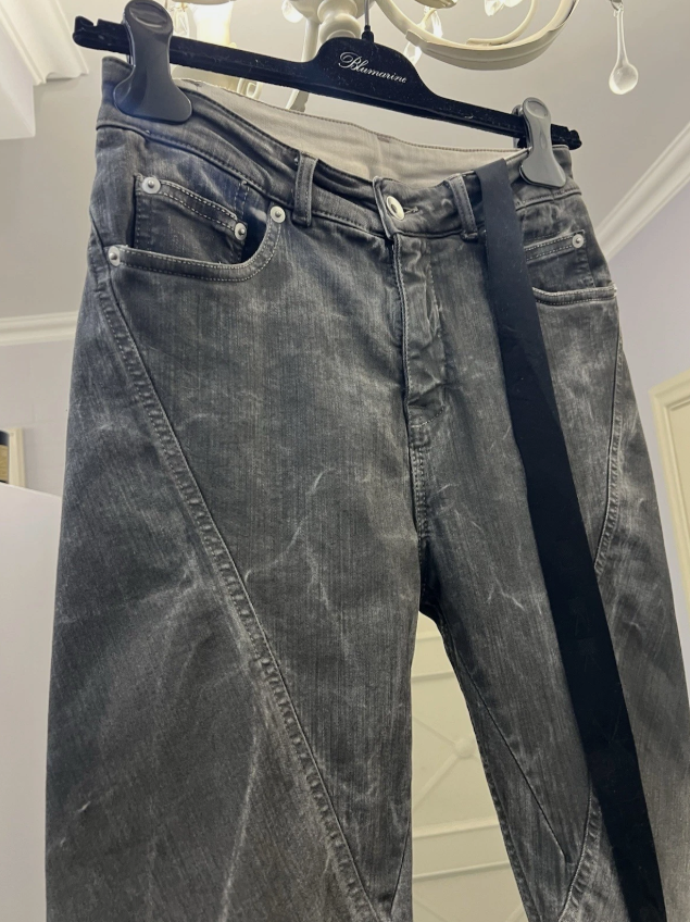 Rick Owens Drkshdw Jeans Unisex Cotton Blend Gray Size 27 Made In Italy thumbnail 3