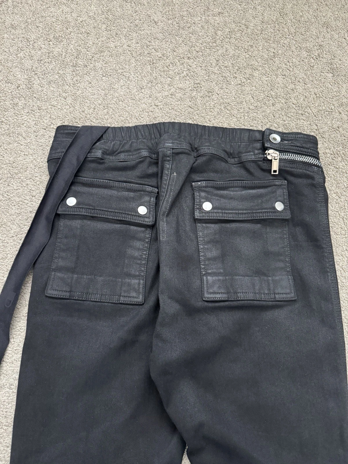SS23 Rick Owens DRKSHDW Black Waxed Aircut Jogger Denim Pant Size Small thumbnail 7