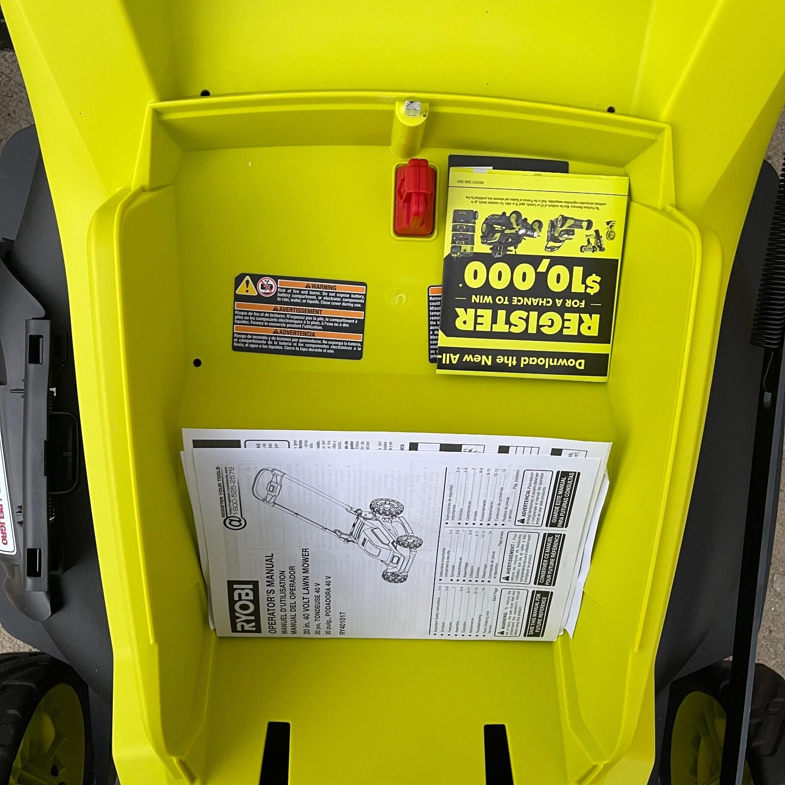 Ryobi RY401017 40V HP Brushless 20 in. Cordless Battery Walk Behind Push Lawn Mower thumbnail 7