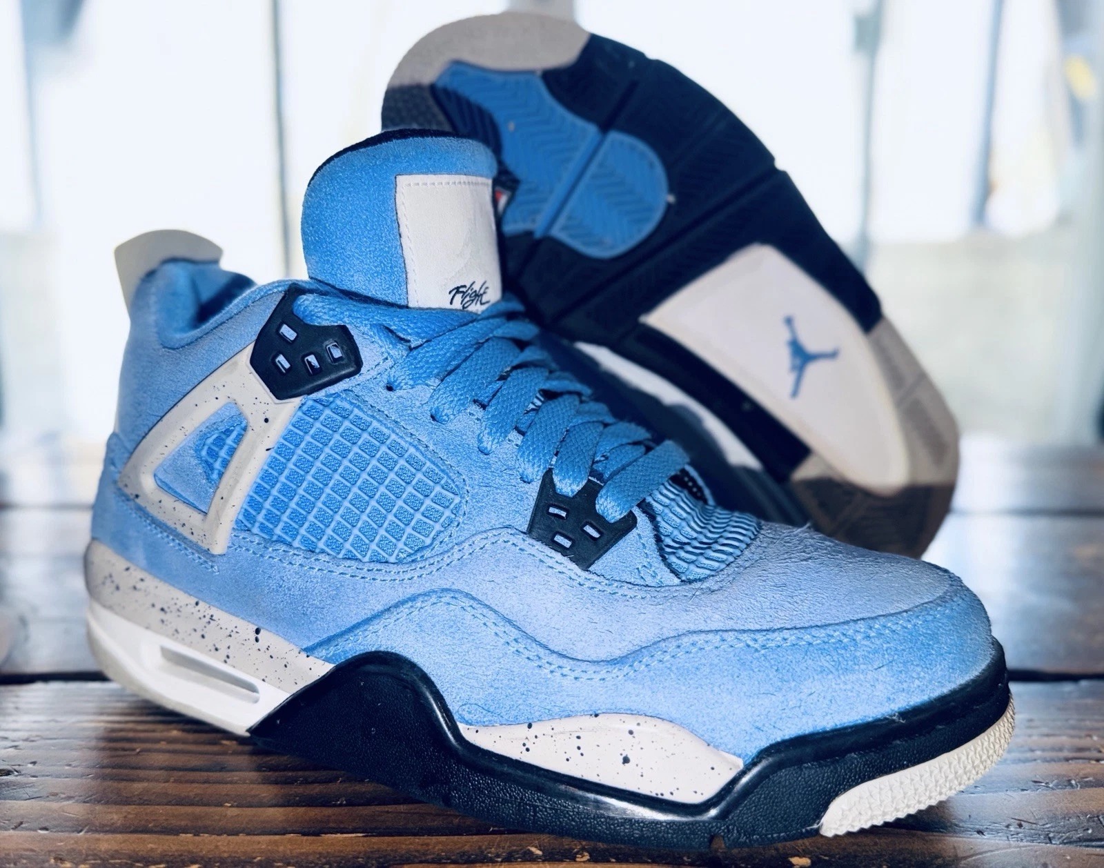 Size 6.5 Youth / Women’s 8 / 8.5 - Nike Air Jordan 4 Retro University Blue UNC thumbnail 2