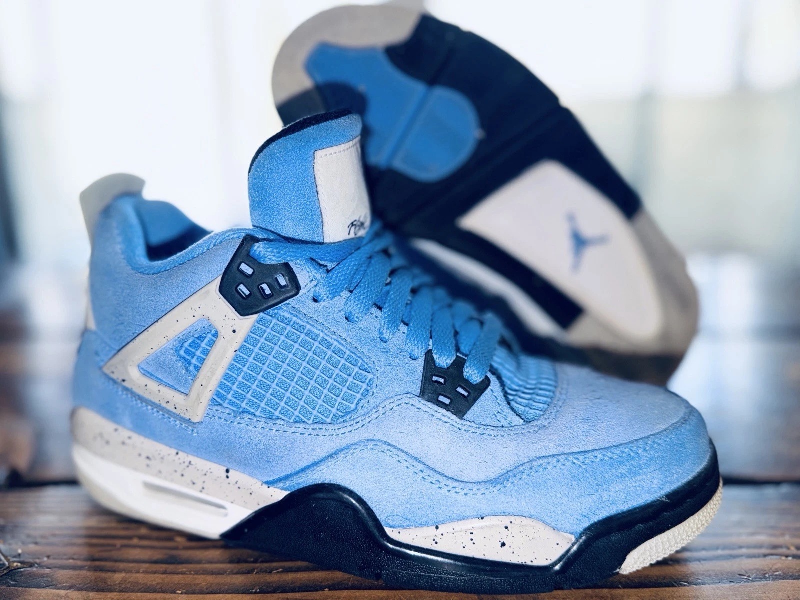 Size 6.5 Youth / Women’s 8 / 8.5 - Nike Air Jordan 4 Retro University Blue UNC thumbnail 3