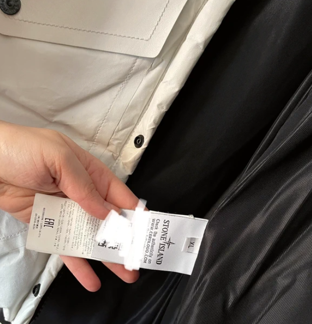  Stone Island Lightweight Leather Down Jacket White  thumbnail 8