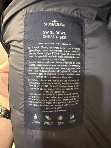 Stone Island SW 3L Down Ghost Piece Jacket XL thumbnail 5