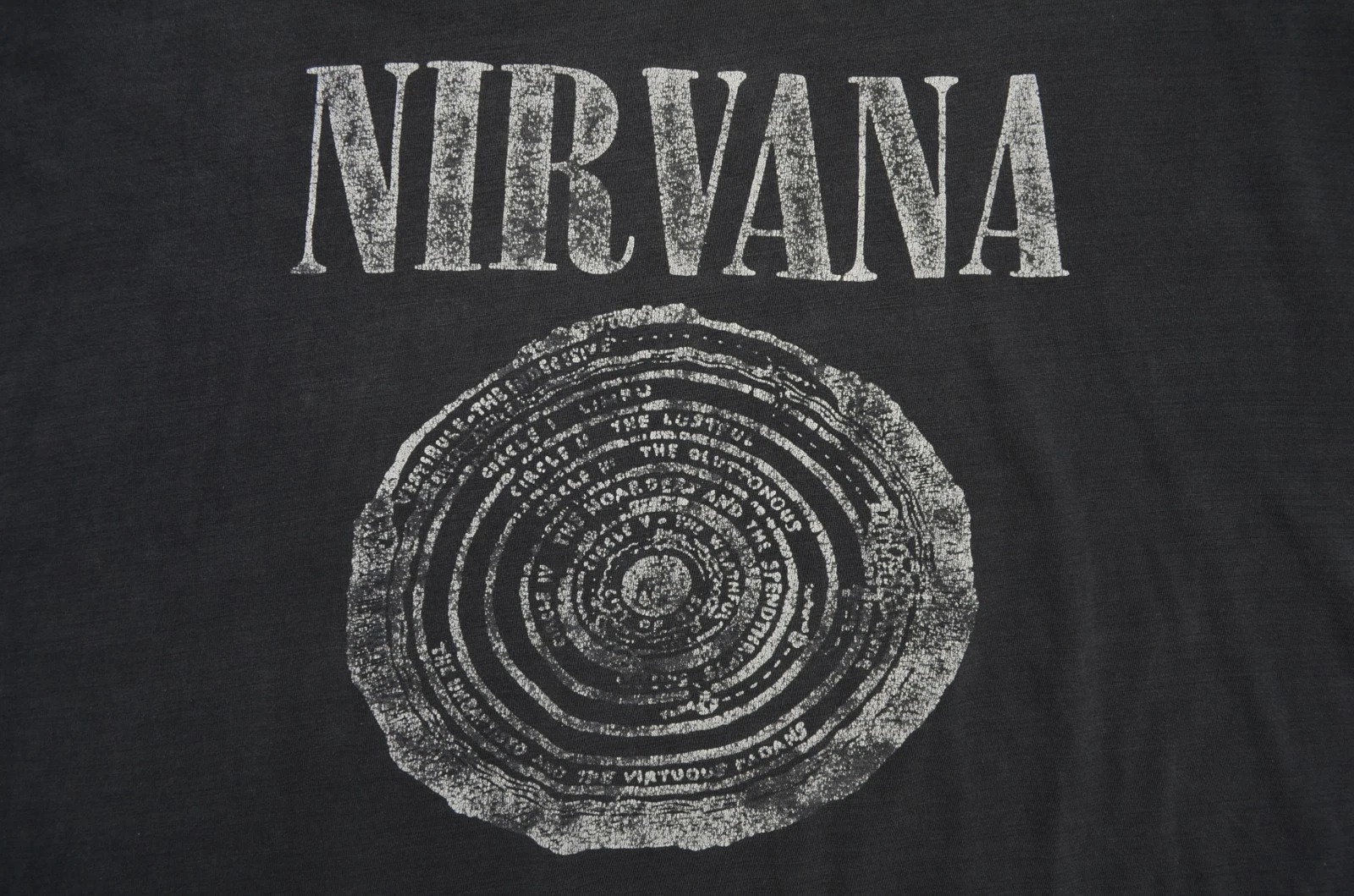 T-shirt noir vieilli vintage années 90 Nirvana Vestibule Cercles of Hell taille XL thumbnail 6