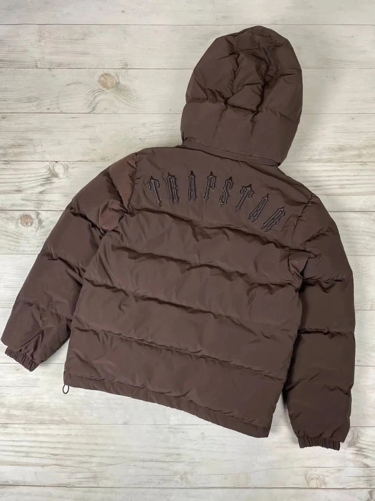 Trapstar Irongate Puffer Jacket Brown – Men’s Small, Detachable Hood thumbnail 5
