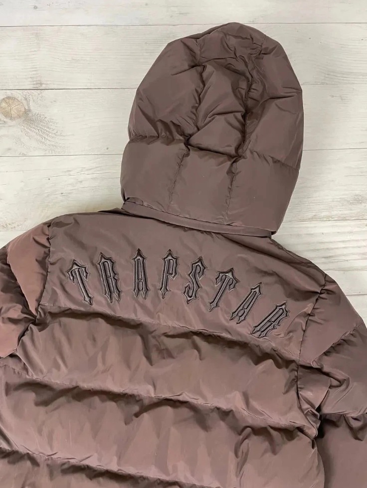 Trapstar Irongate Puffer Jacket Brown – Men’s Small, Detachable Hood thumbnail 6