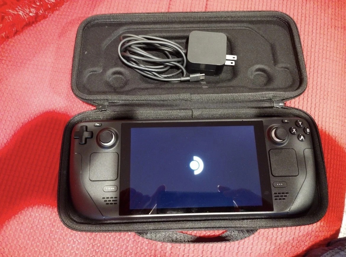 Valve Steam Deck 256GB Handheld System Black lightly used case and fan included thumbnail 1