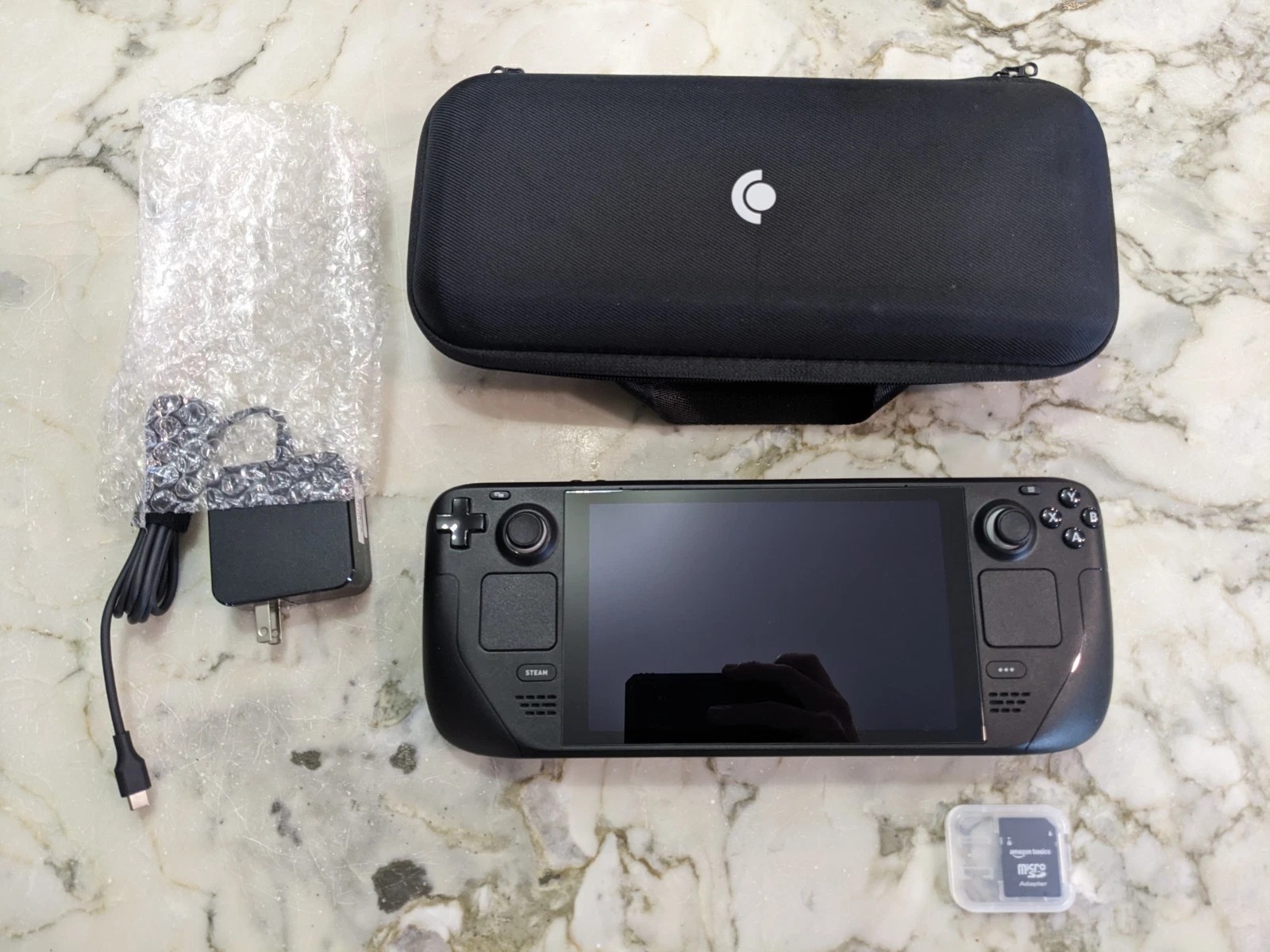 Valve Steam Deck LCD - 512GB - OEM Case - MicroSD 256GB -MicroSD to SD Converter thumbnail 1