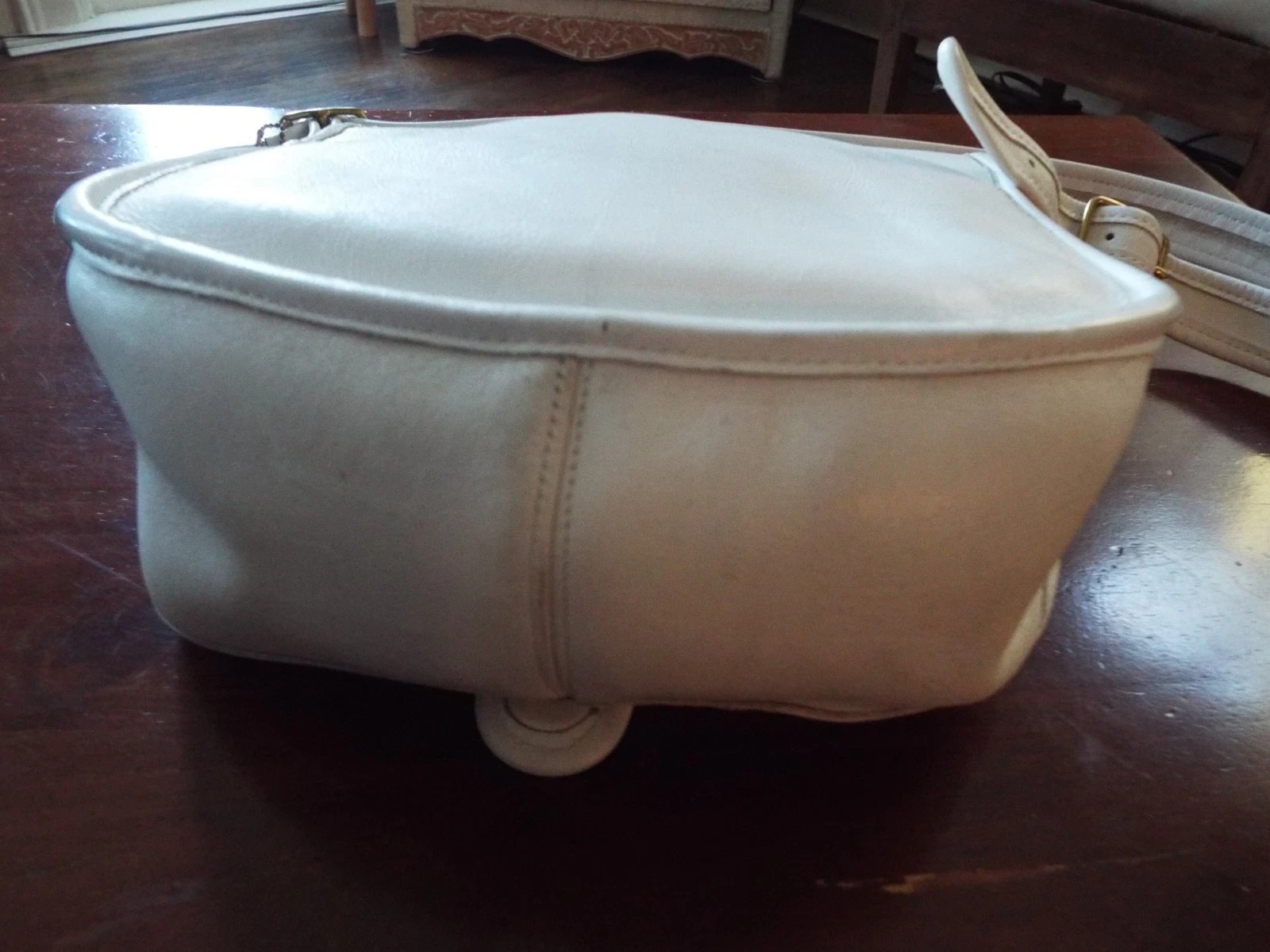 Vintage Bonnie Cashin Coach 1970's Leather Shoulder Bag NYC USA Rare White 70's thumbnail 3