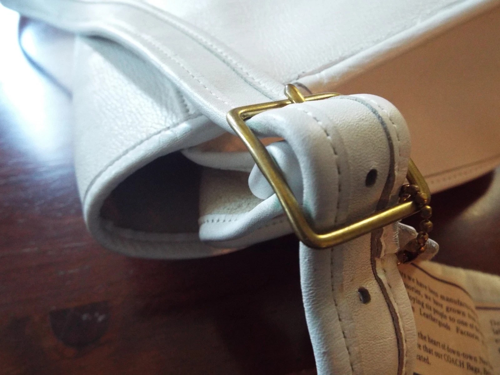 Vintage Bonnie Cashin Coach 1970's Leather Shoulder Bag NYC USA Rare White 70's thumbnail 5