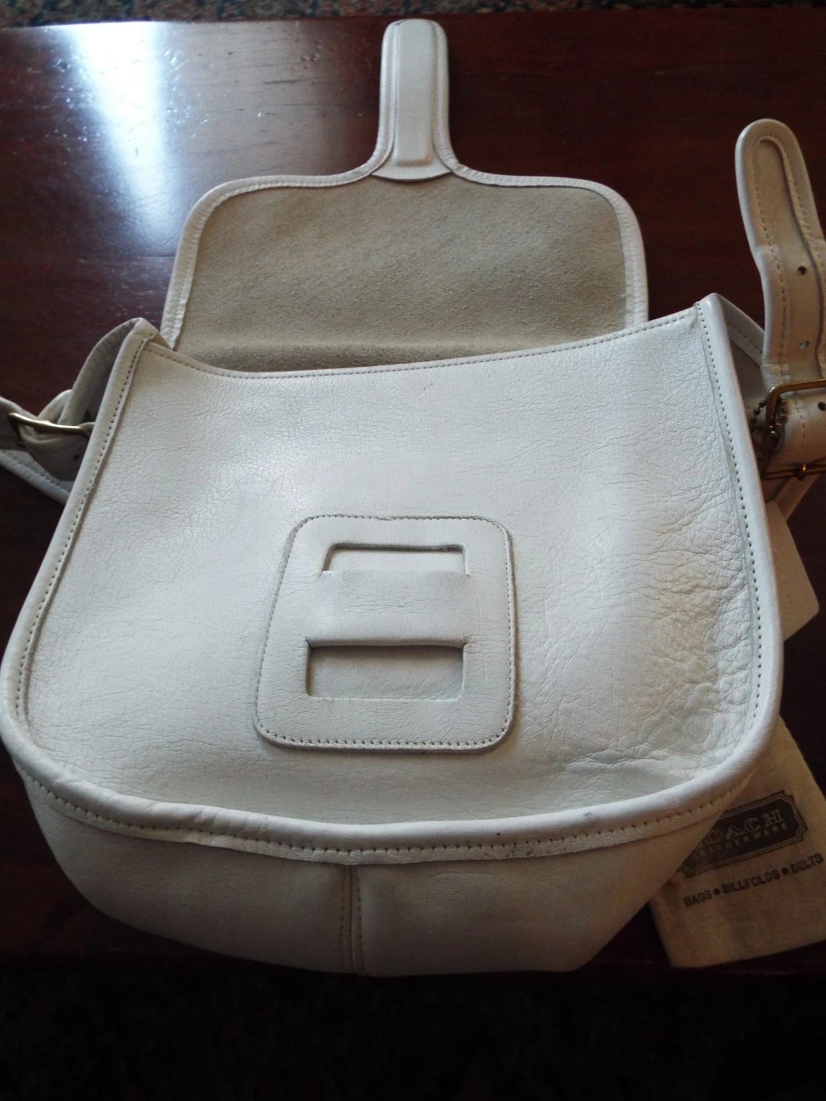 Vintage Bonnie Cashin Coach 1970's Leather Shoulder Bag NYC USA Rare White 70's thumbnail 7