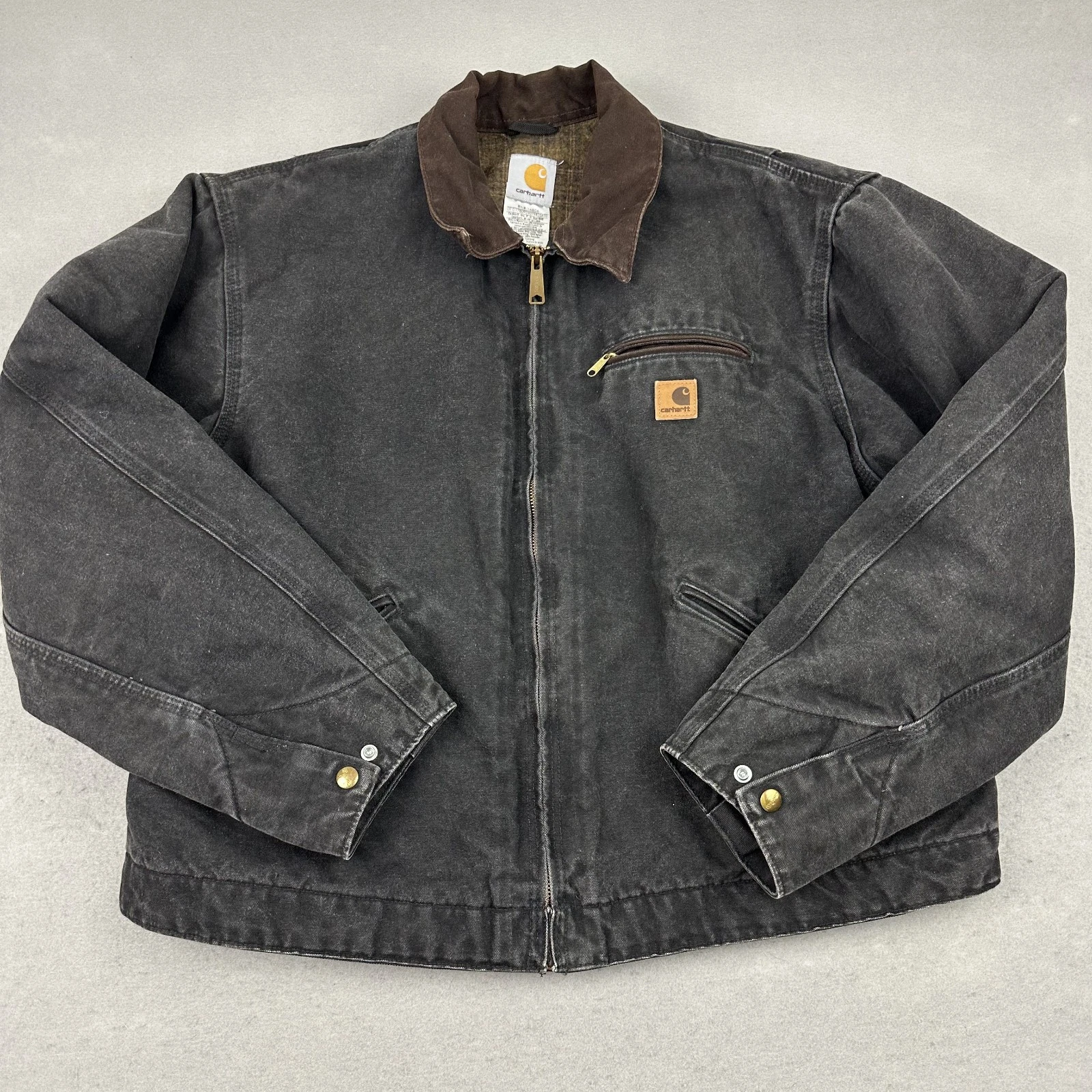 Vintage Carhartt Detroit Jacket Men XL Black Blanket Lined Workwear J97BLK 90s thumbnail 1