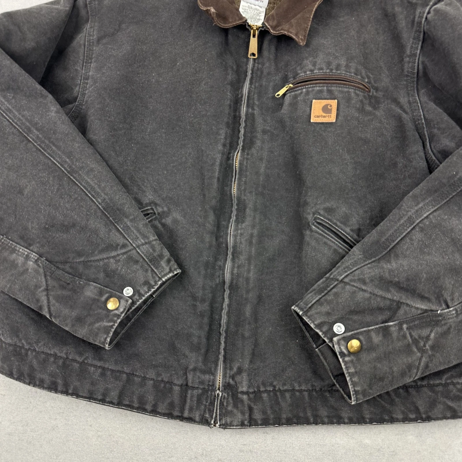 Vintage Carhartt Detroit Jacket Men XL Black Blanket Lined Workwear J97BLK 90s thumbnail 3