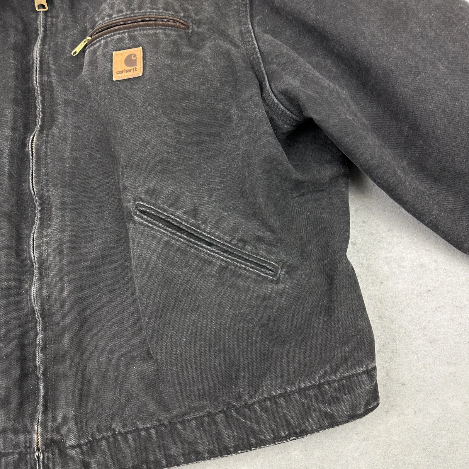 Vintage Carhartt Detroit Jacket Men XL Black Blanket Lined Workwear J97BLK 90s thumbnail 4