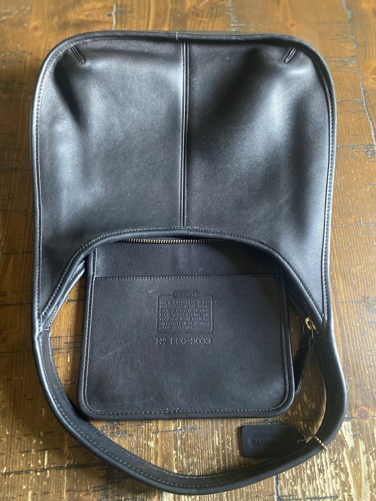 Vintage Coach Ergo 9033 Black Leather Shoulder Bag, VGUC thumbnail 2