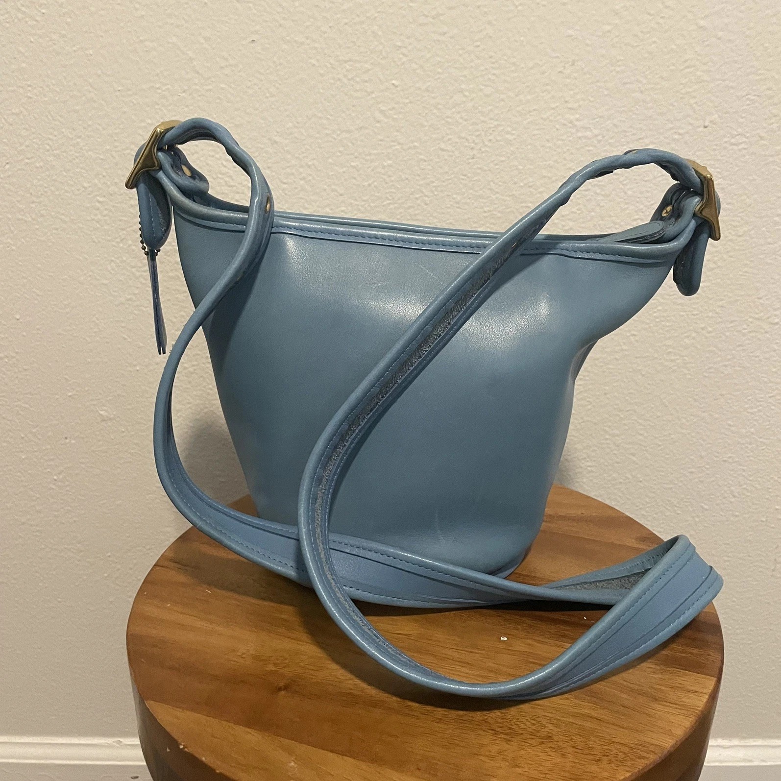 Vintage Coach Helen Legacy Periwinkle Blue Bucket Bag  thumbnail 5
