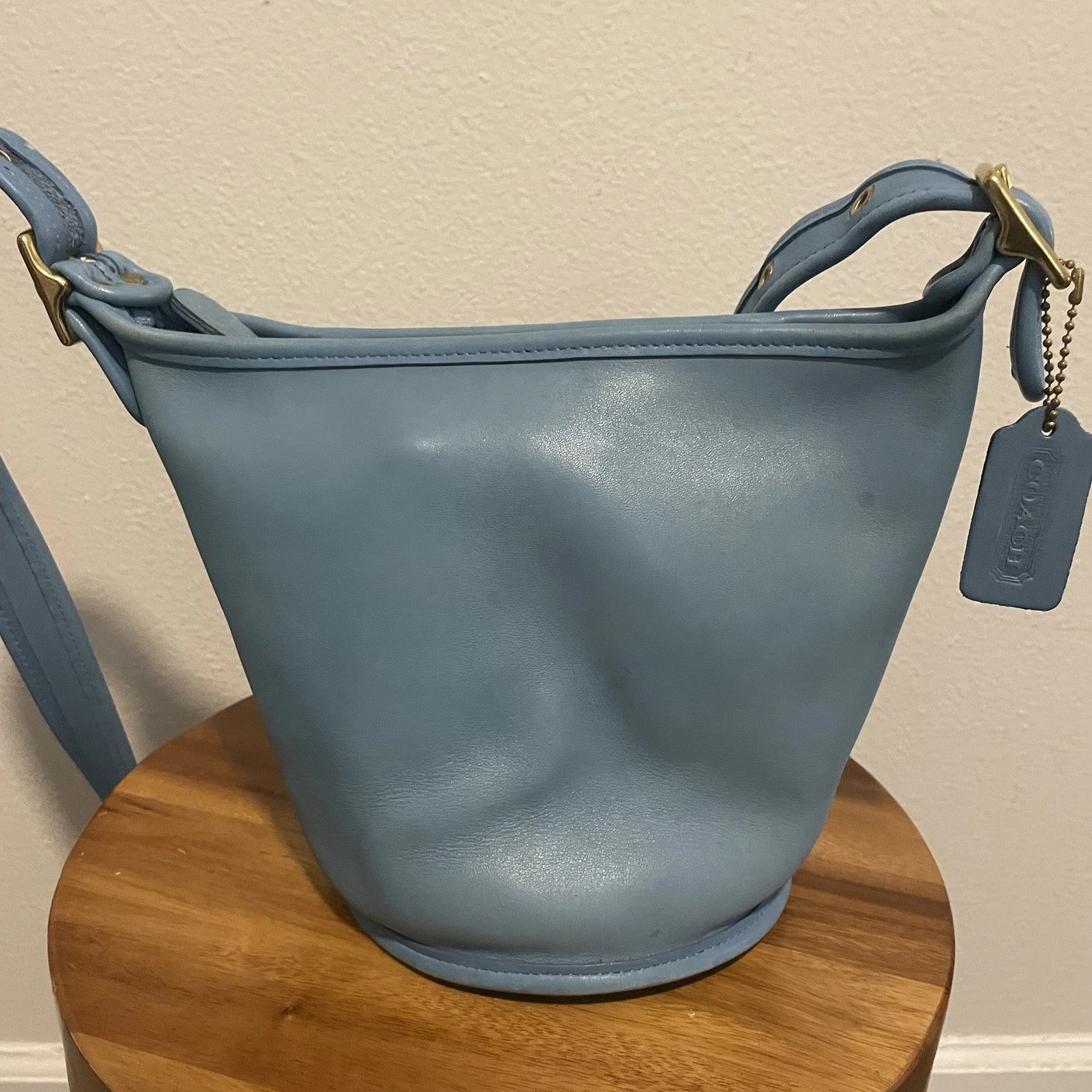 Vintage Coach Helen Legacy Periwinkle Blue Bucket Bag  thumbnail 6