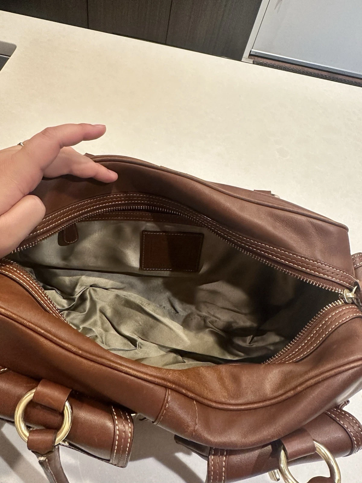 Vintage Coach Legacy “Gallery Pocket” Satchel (style 1808) Brown leather thumbnail 12