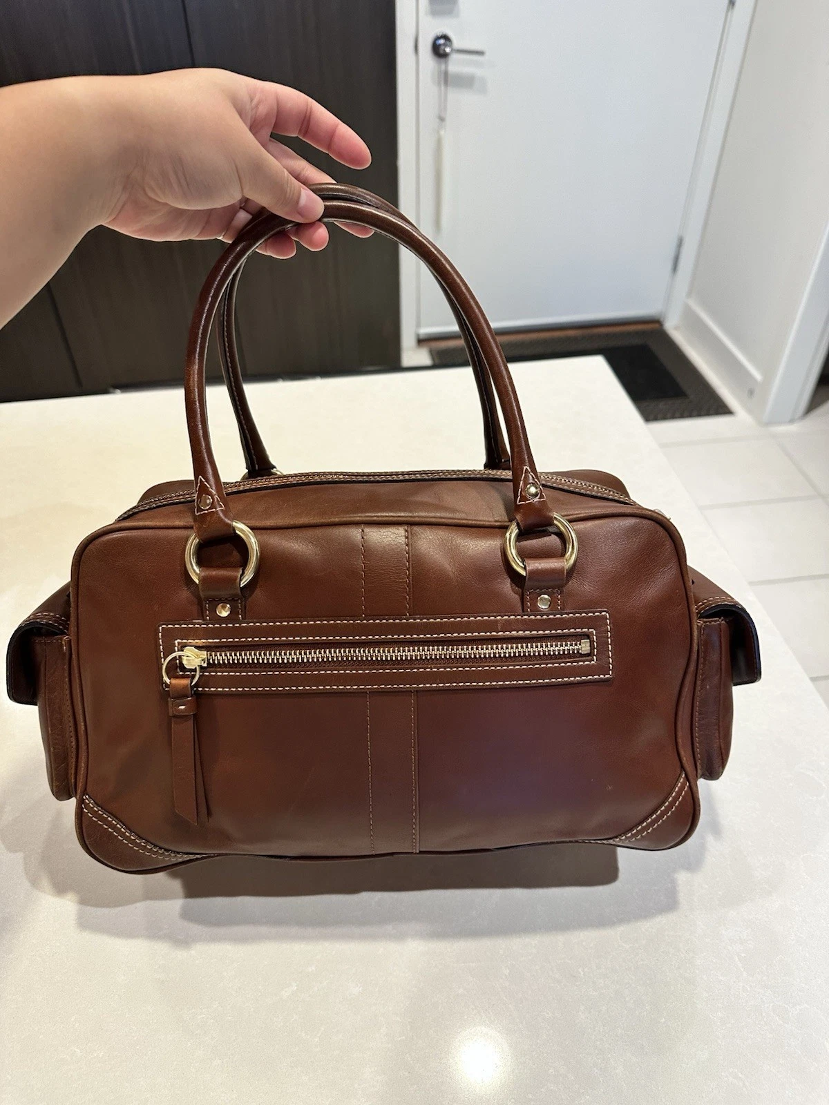 Vintage Coach Legacy “Gallery Pocket” Satchel (style 1808) Brown leather thumbnail 3