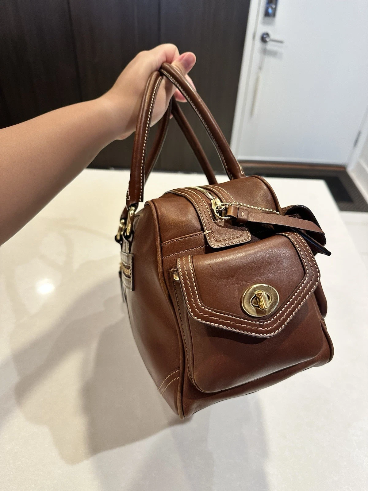 Vintage Coach Legacy “Gallery Pocket” Satchel (style 1808) Brown leather thumbnail 4