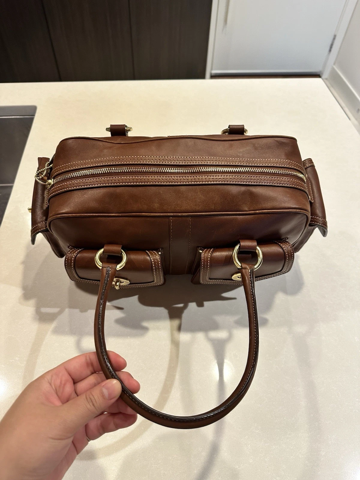 Vintage Coach Legacy “Gallery Pocket” Satchel (style 1808) Brown leather thumbnail 5