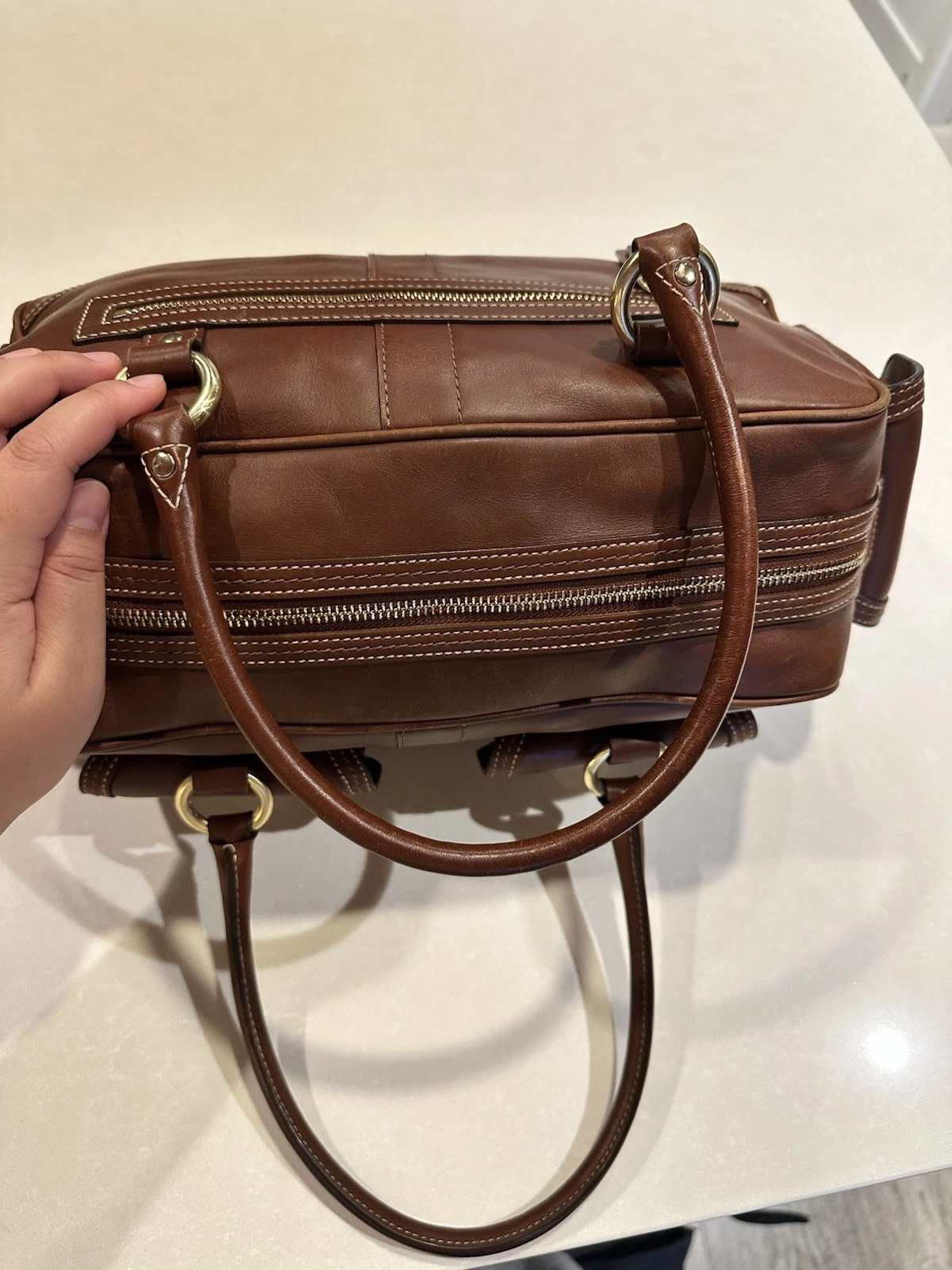 Vintage Coach Legacy “Gallery Pocket” Satchel (style 1808) Brown leather thumbnail 7