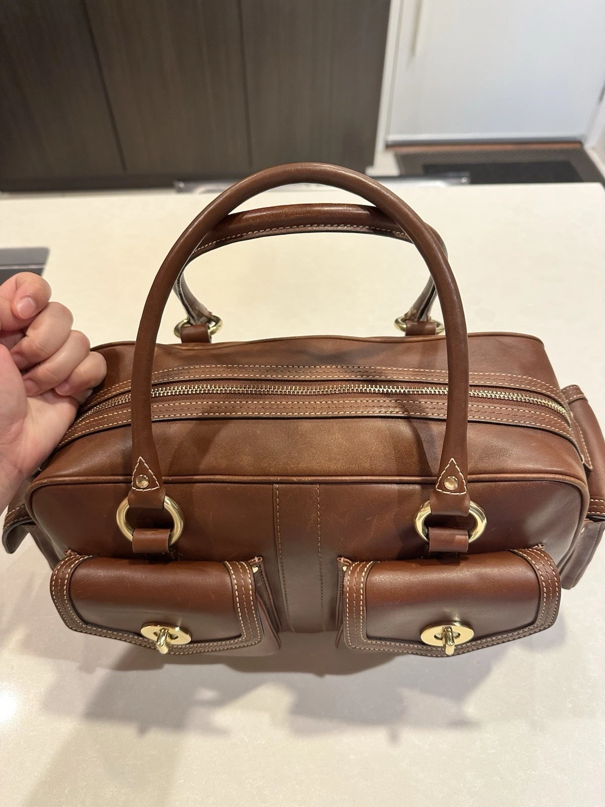 Vintage Coach Legacy “Gallery Pocket” Satchel (style 1808) Brown leather thumbnail 8