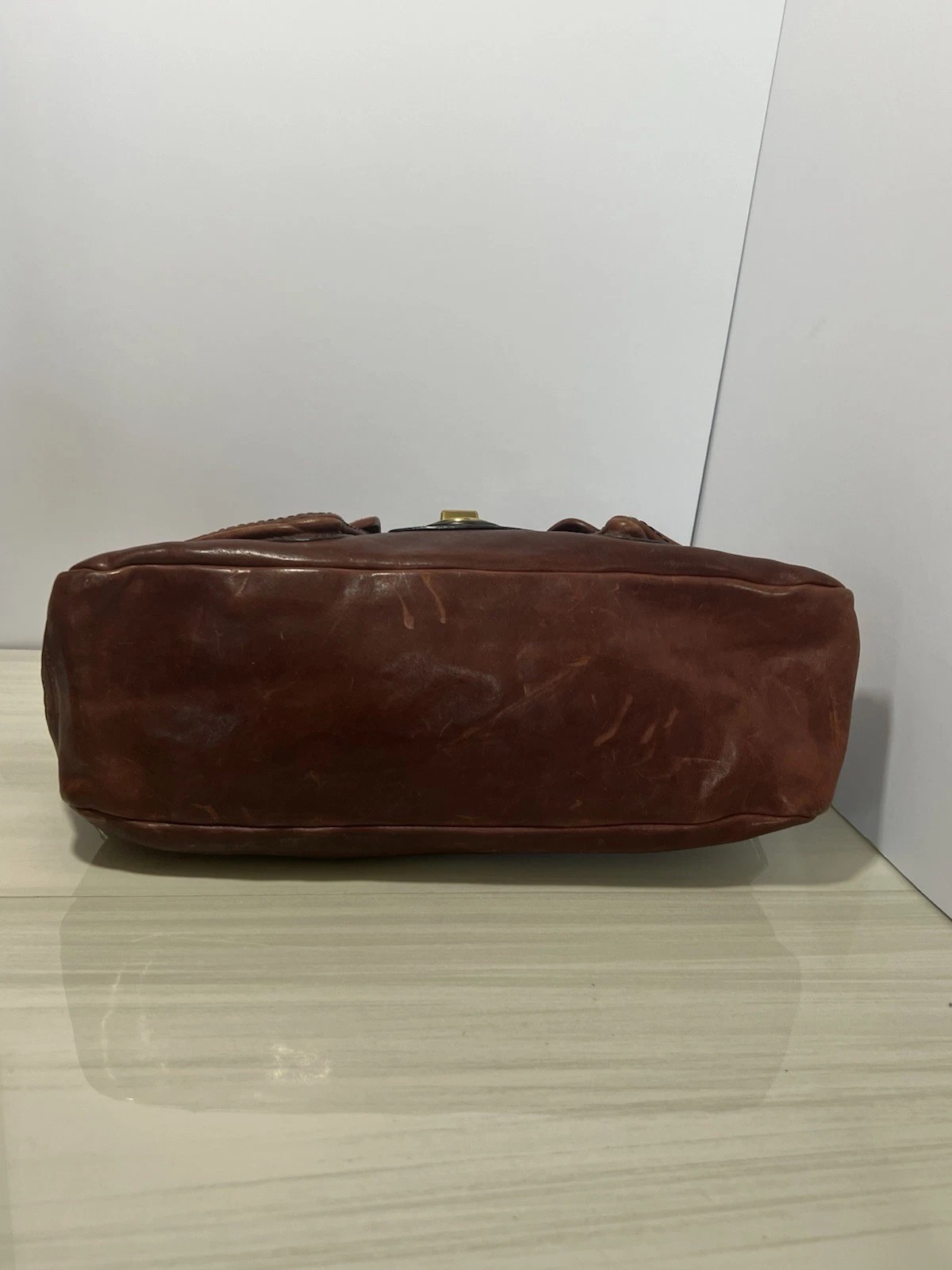 Vintage Coach Legacy Leather Satchel Brass thumbnail 4