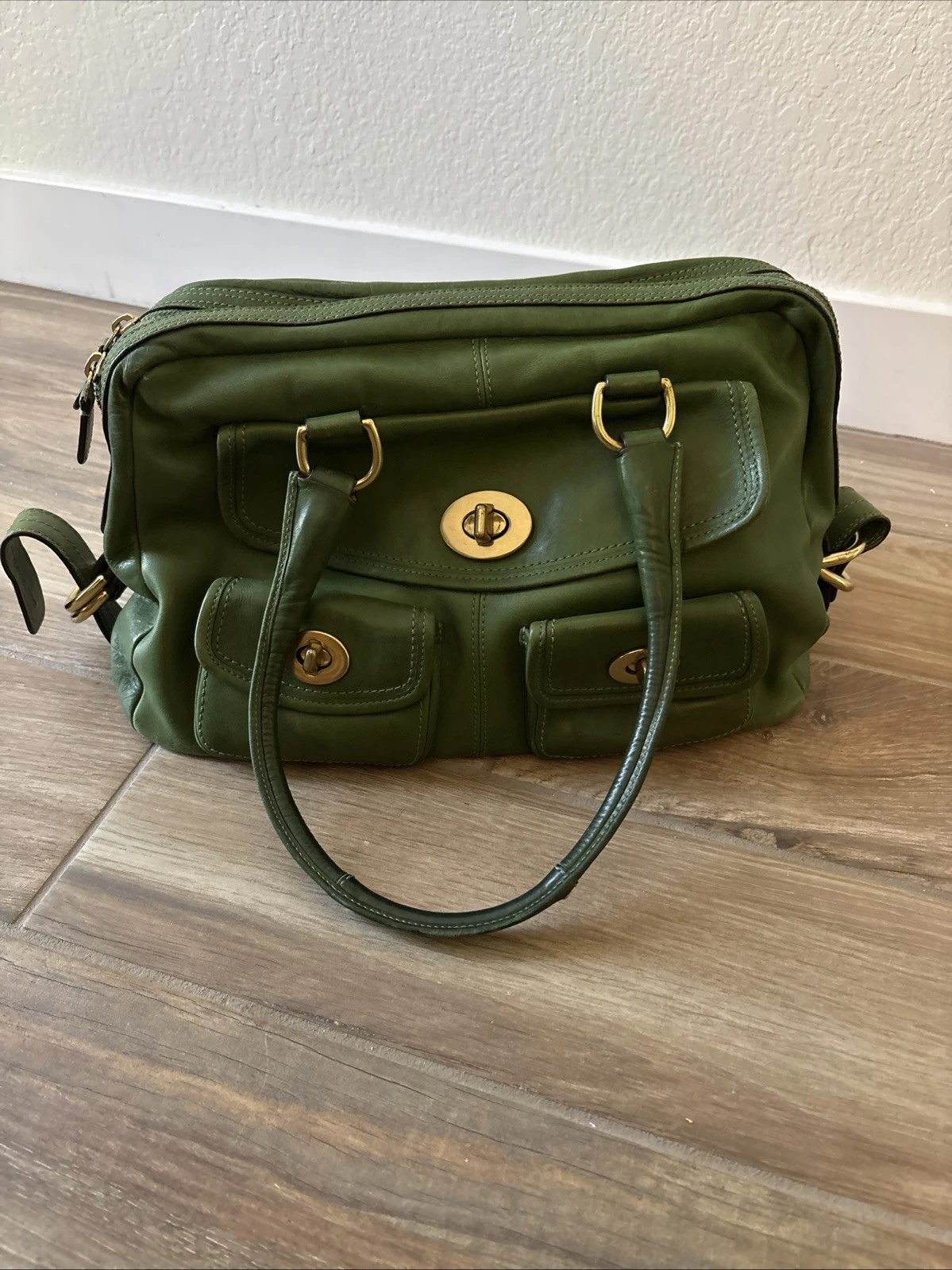 Vintage COACH Legacy Peyton Satchel Apple Green Leather Rare- no hangtag thumbnail 1