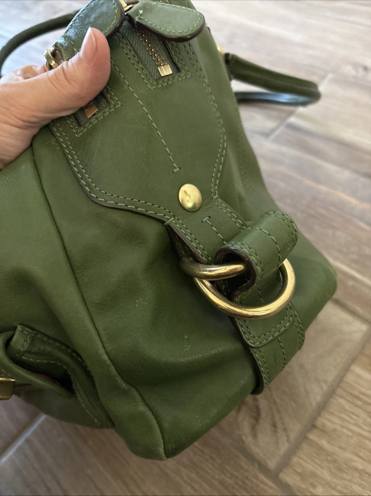 Vintage COACH Legacy Peyton Satchel Apple Green Leather Rare- no hangtag thumbnail 10