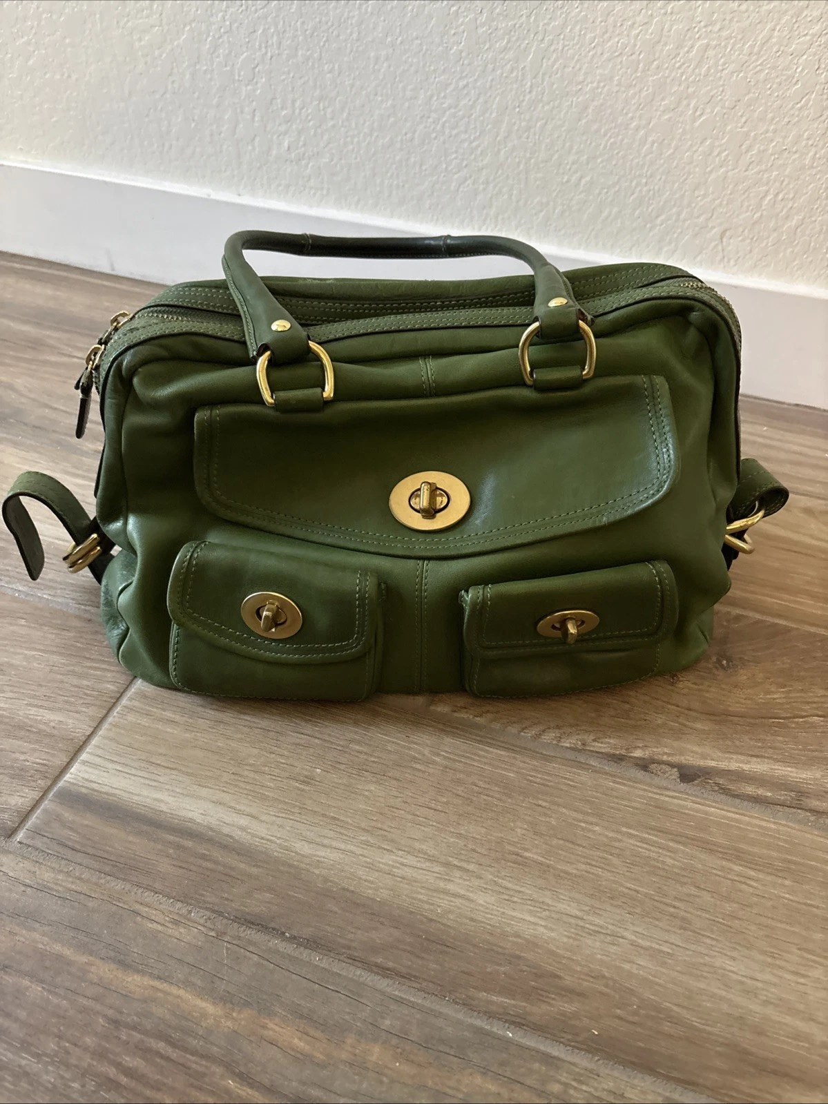 Vintage COACH Legacy Peyton Satchel Apple Green Leather Rare- no hangtag thumbnail 2