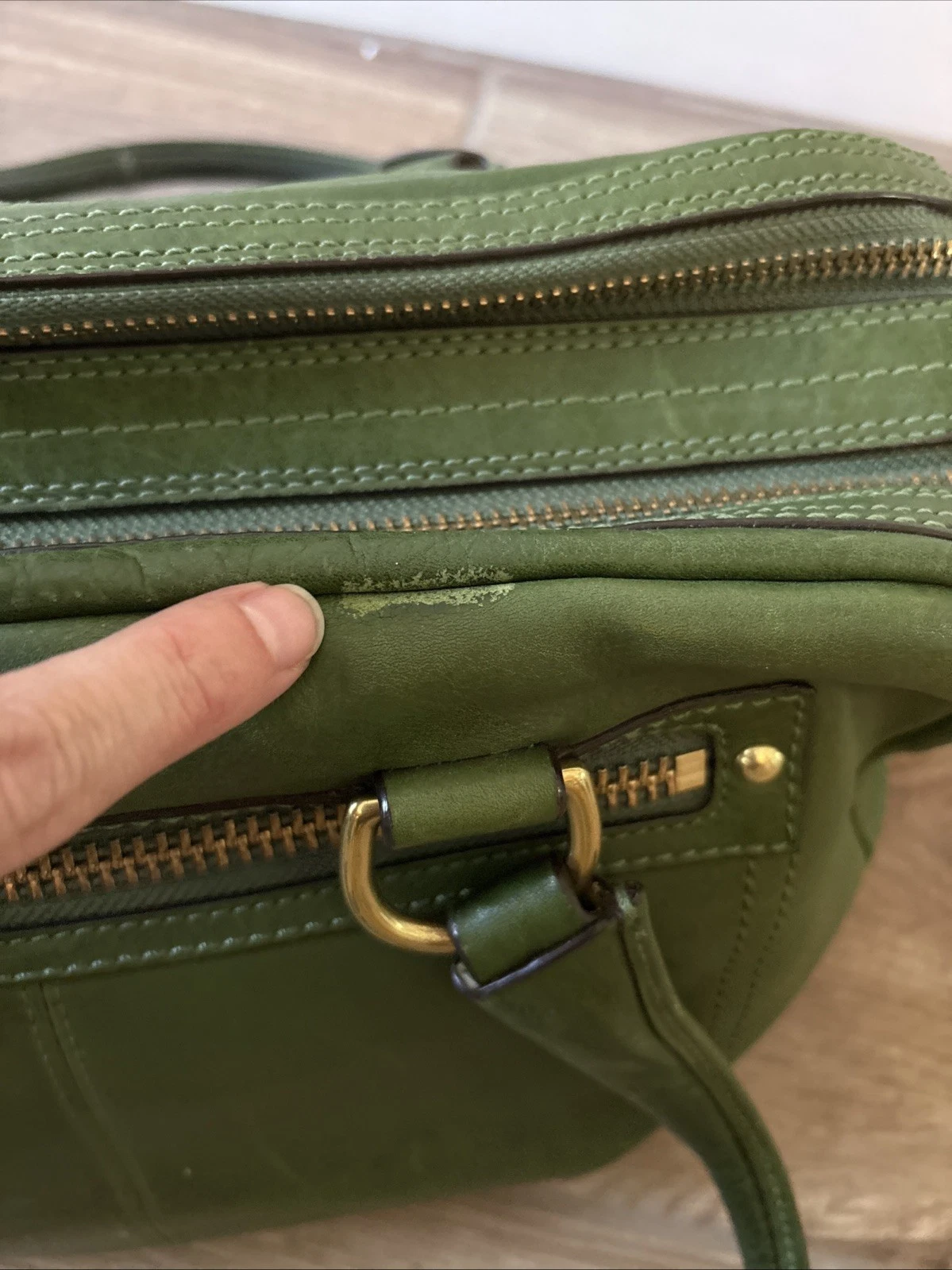 Vintage COACH Legacy Peyton Satchel Apple Green Leather Rare- no hangtag thumbnail 4