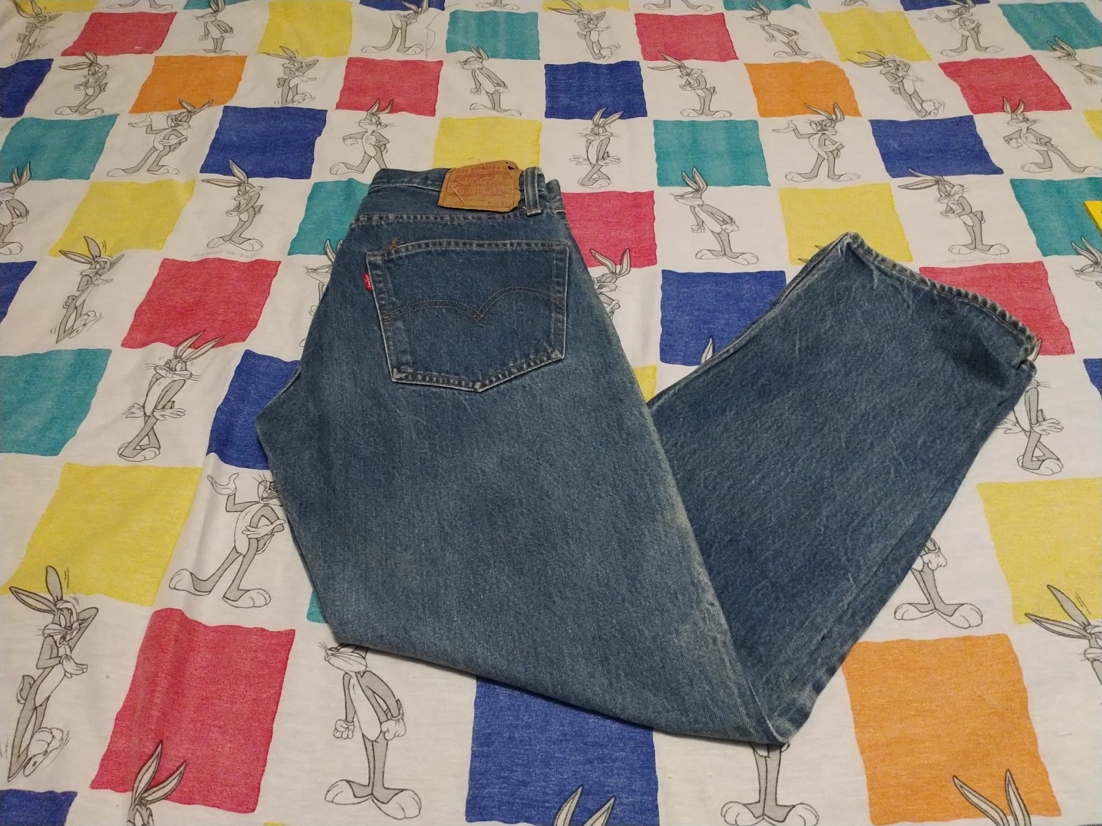 Vintage Levis Selvedge Redline Dark Blue 501 Jeans SF Button Fly USA 32x32 thumbnail 1