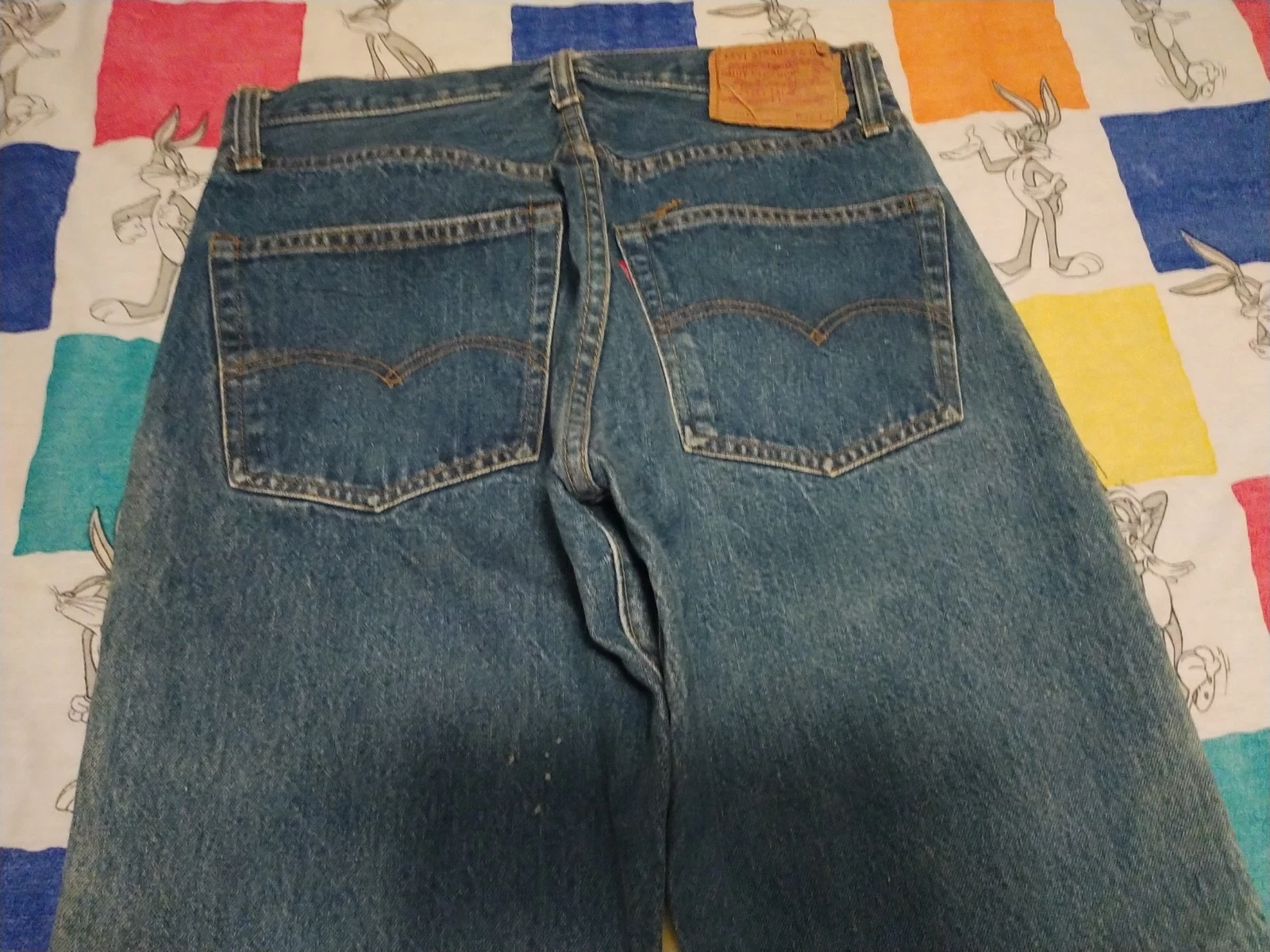 Vintage Levis Selvedge Redline Dark Blue 501 Jeans SF Button Fly USA 32x32 thumbnail 19