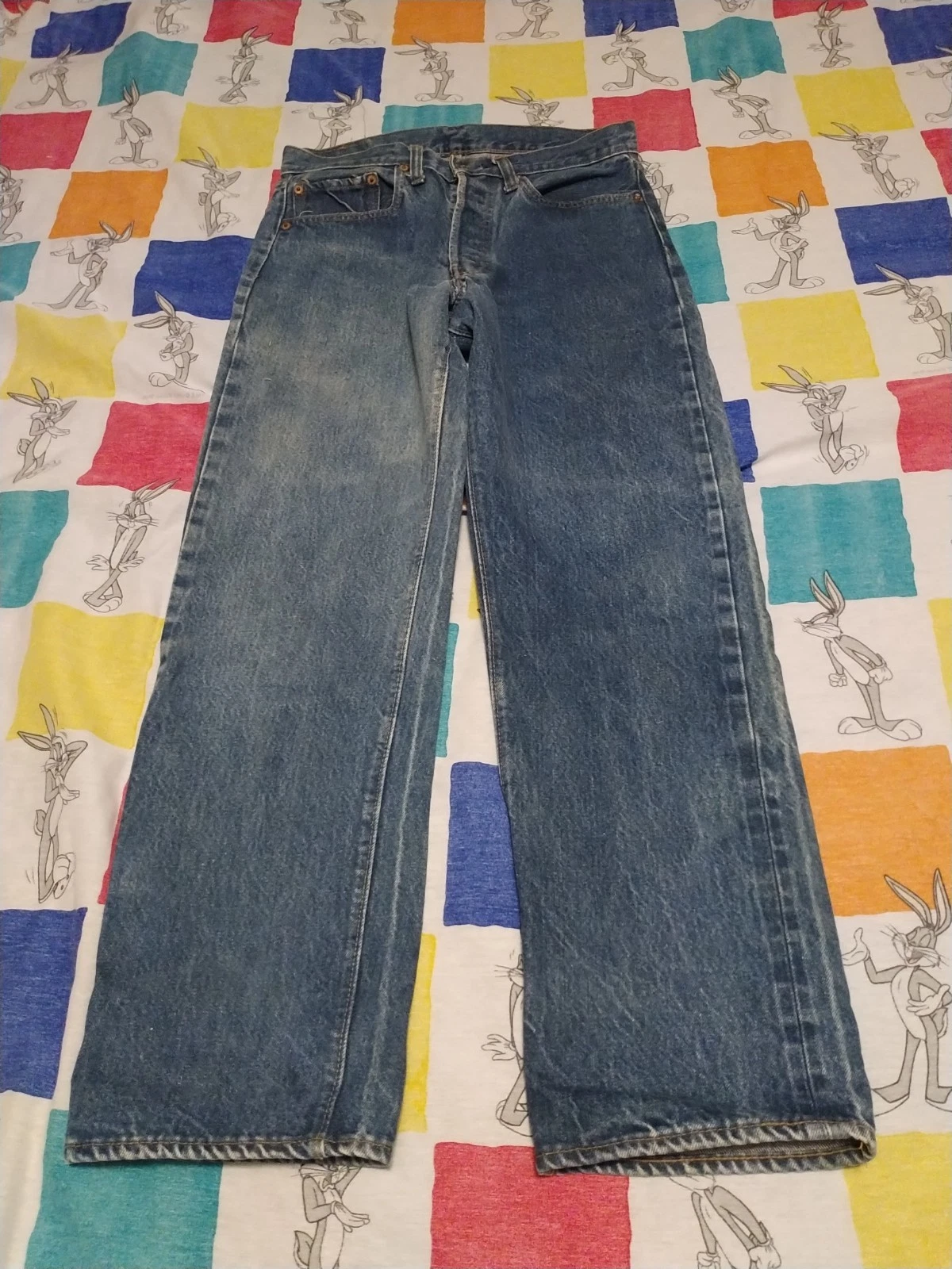 Vintage Levis Selvedge Redline Dark Blue 501 Jeans SF Button Fly USA 32x32 thumbnail 2