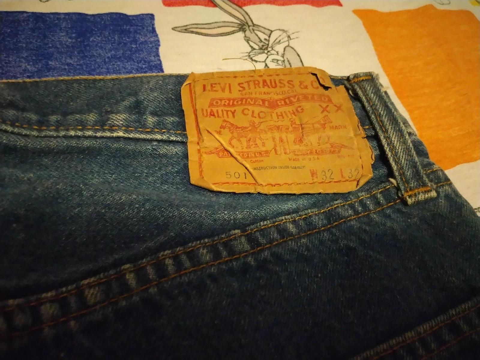 Vintage Levis Selvedge Redline Dark Blue 501 Jeans SF Button Fly USA 32x32 thumbnail 20