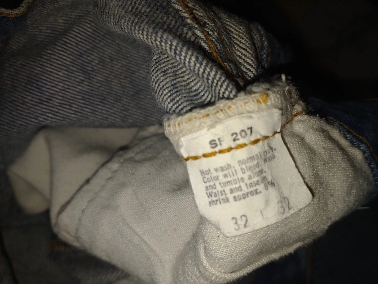 Vintage Levis Selvedge Redline Dark Blue 501 Jeans SF Button Fly USA 32x32 thumbnail 22