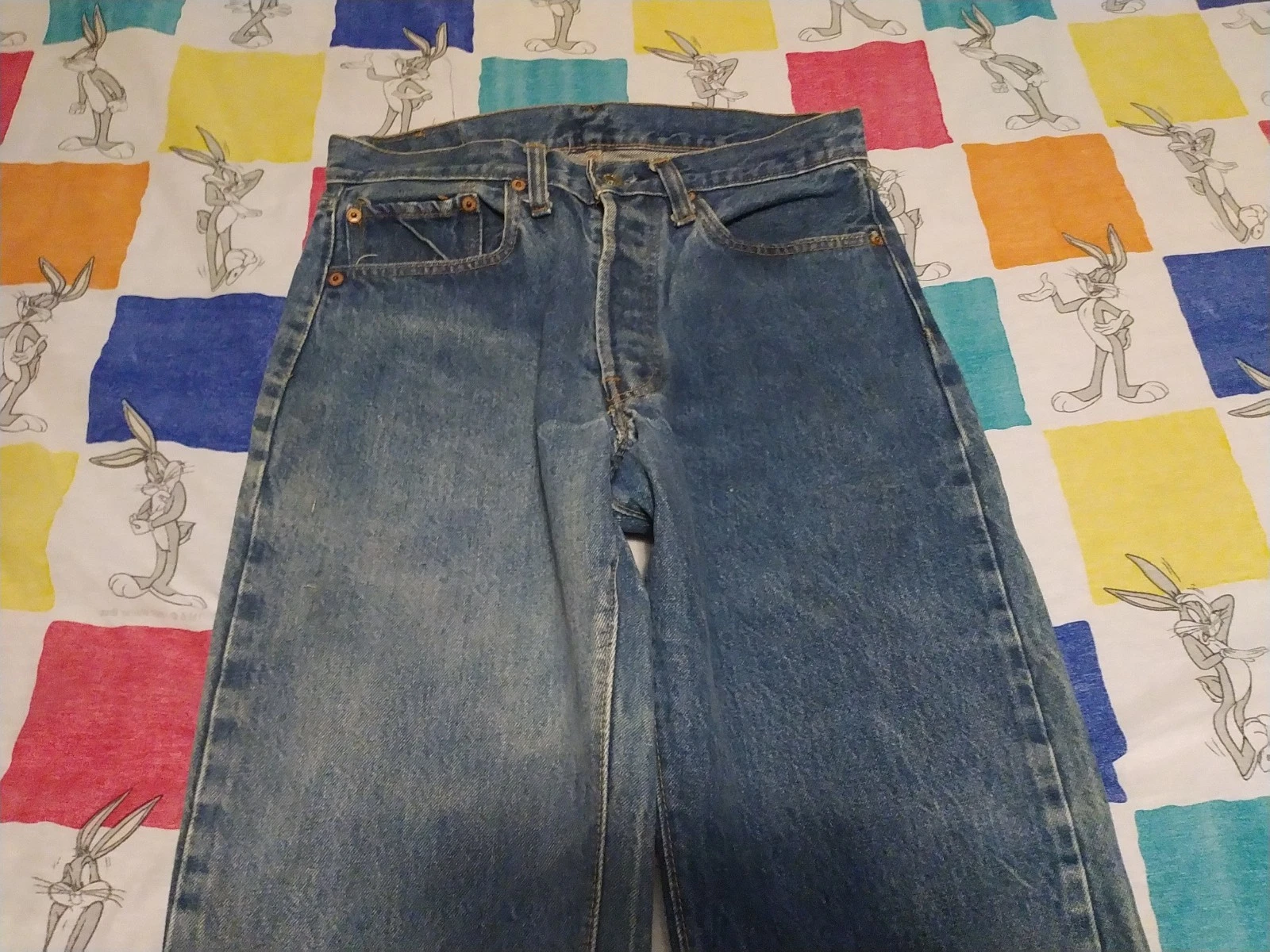 Vintage Levis Selvedge Redline Dark Blue 501 Jeans SF Button Fly USA 32x32 thumbnail 5