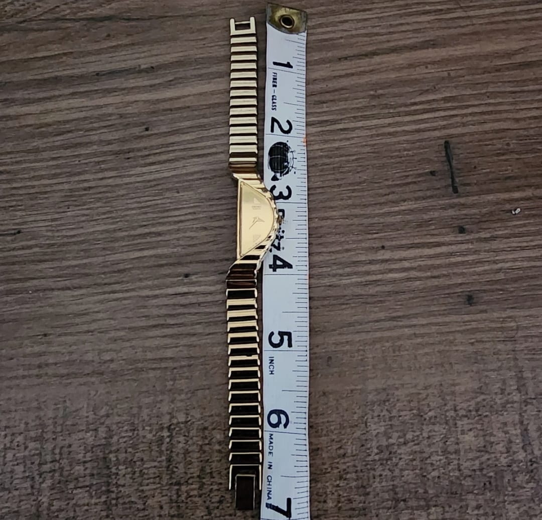 Vintage Seiko Rivoli Watch Women Half Moon Gold Asymmetrical New Battery thumbnail 9