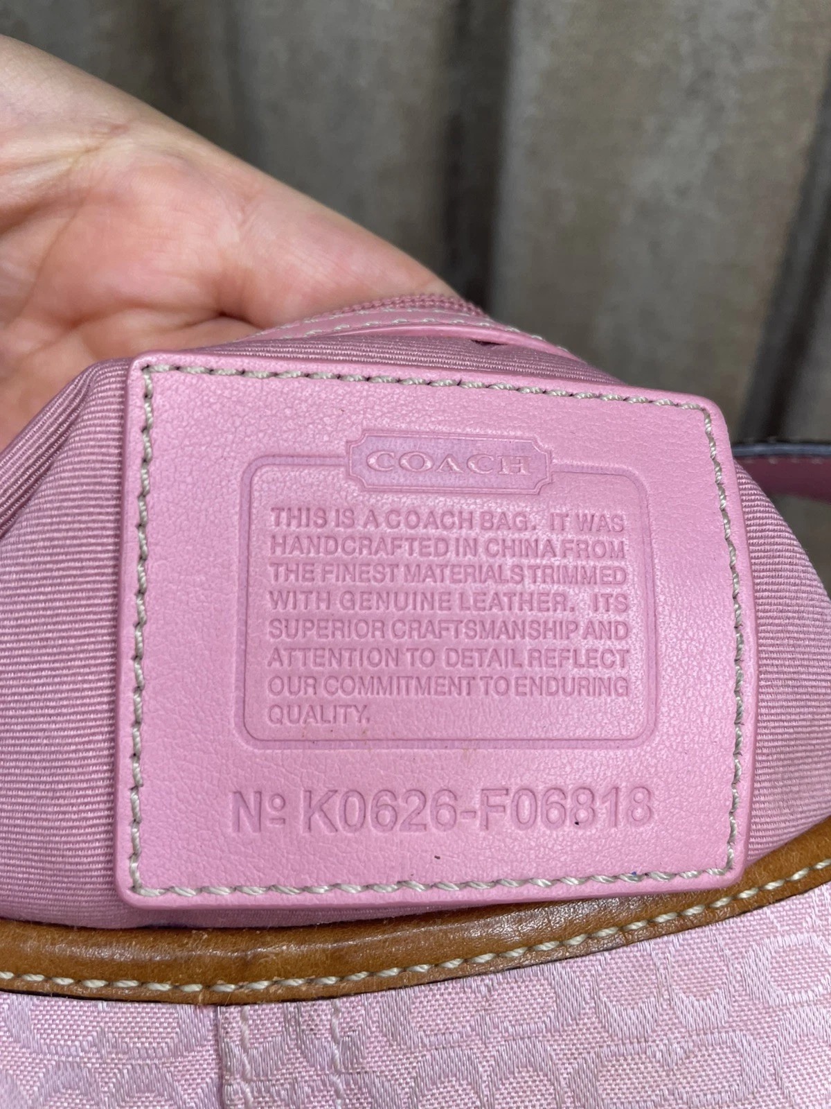 Vintage Y2K COACH Soho 6818 Light Pink Monogram Canvas Leather Shoulder Handbag thumbnail 9