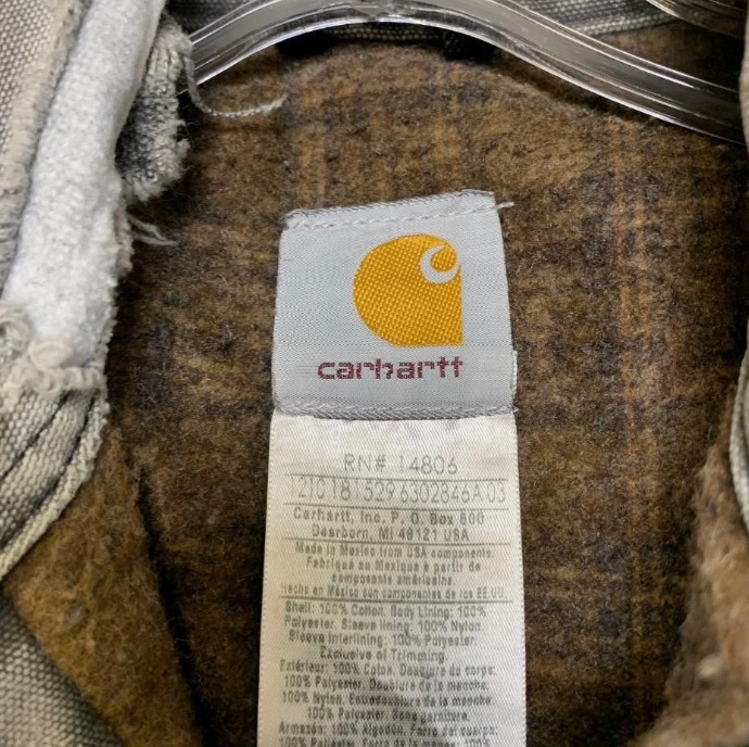 VTG Carhartt Detroit Jacket Mens Small Regular Faded Gray Outdoor Blanket Lined thumbnail 2